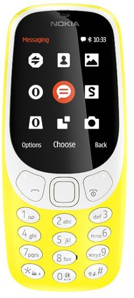 Nokia 3310 2017 Dual SIM - 16MB, 2G, 2 MP, Yellow
