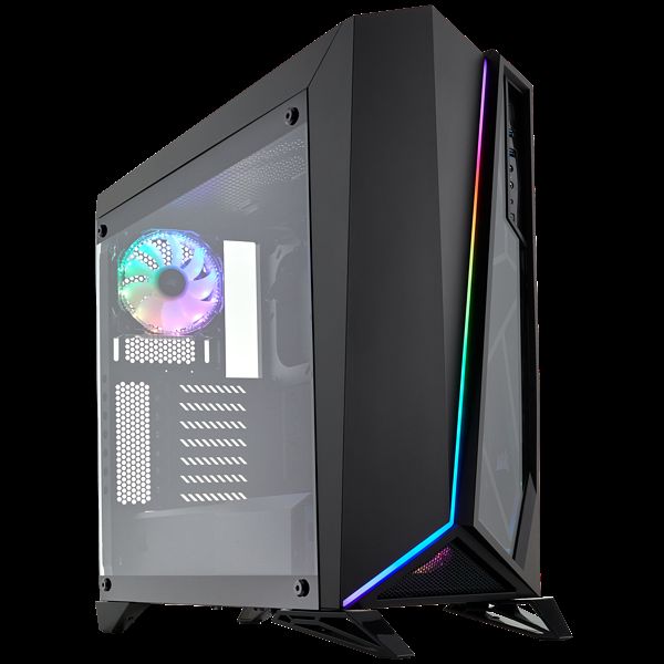 CORSAIR Carbide SPEC-Omega RGB Mid-Tower Gaming Case, 2 RGB Fans, Lighting Node PRO Included - Black