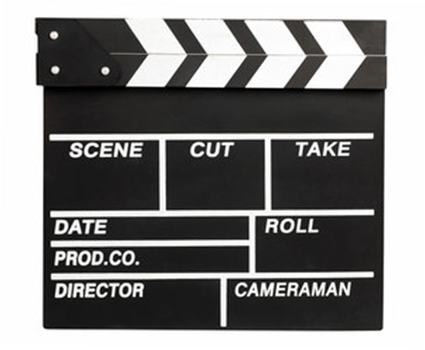 Directors TV Film Home Movie Action Scene White Clapper Board