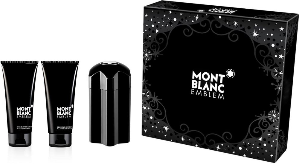 EDT Mont Blanc Gift for Men "Emblem" Pour Homme 100ml (Edt 100ml and 100ml Aftershave Balm and 100ml Shower gel)