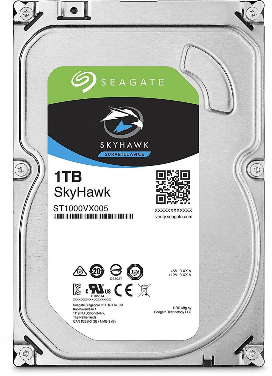 Seagate 1TB SkyHawk Surveillance Hard Drive - SATA 6Gb/s 64MB Cache 3.5-Inch Internal Drive - ST1000VX005