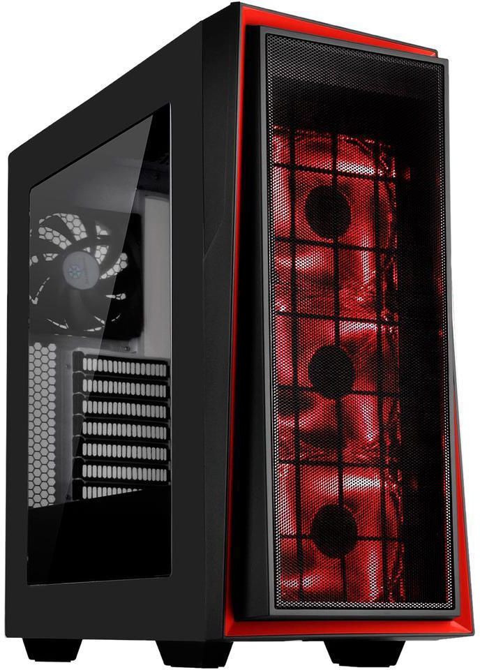 SilverStone Redline Series Black with Red Trim LED ATX Mid Tower Case