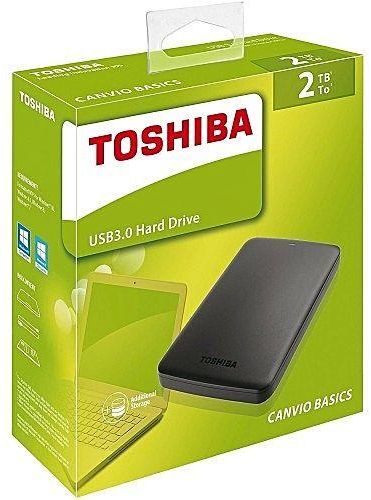 Toshiba 2TB Canvio Basics Portable External HDD 2.5 inch USB 3.0 - Black - (HDTB420EK3AA)