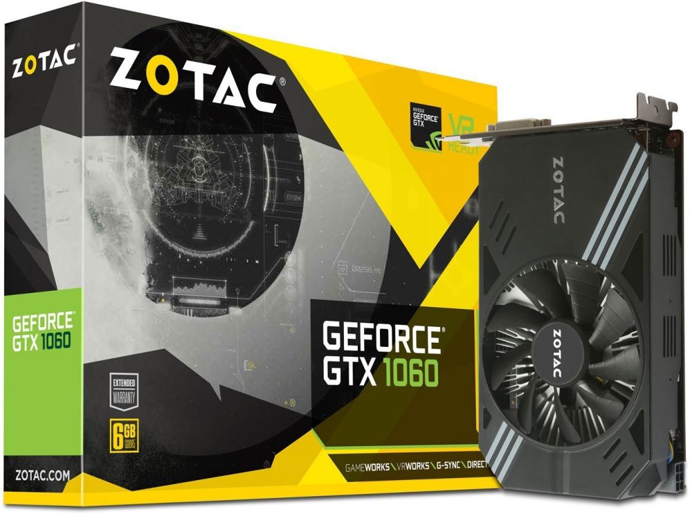 ZOTAC ZT-P10600A-10L GeForce GTX 1060 Mini, 6GB GDDR5, Super Compact Gaming Graphics Card