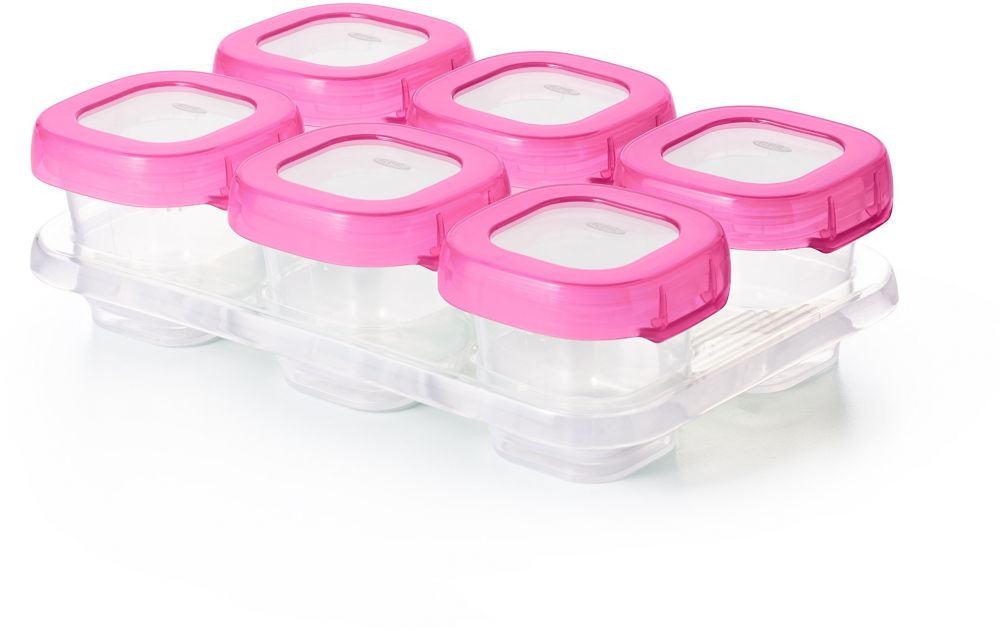 OXO Tot Baby Blocks Food Storage Containers, Pink, 2 oz