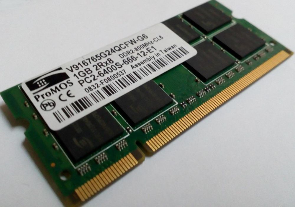 ProMOS 1GB DDR2 RAM PC2-6400 800MHz non-ECC Unbuffered 200-Pin SoDimm Laptop Memory