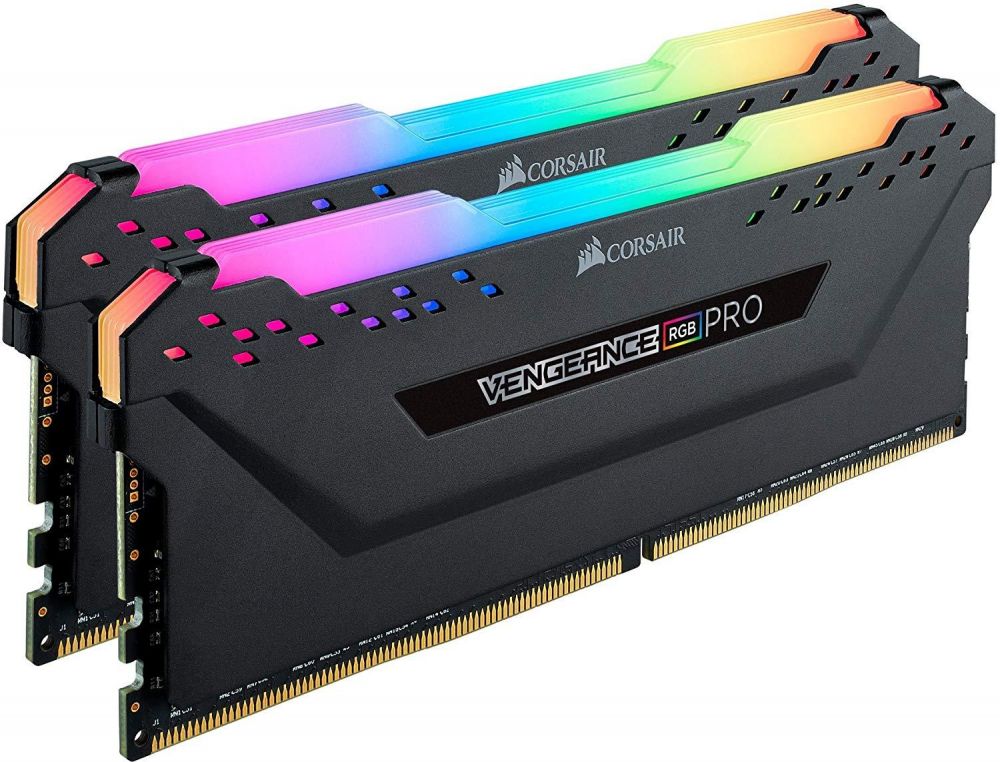 Corsair CMW32GX4M2C3200C16 Vengeance RGB PRO 32GB (2x16GB) DDR4 3200 (PC4-25600) C16 Desktop Memory Black