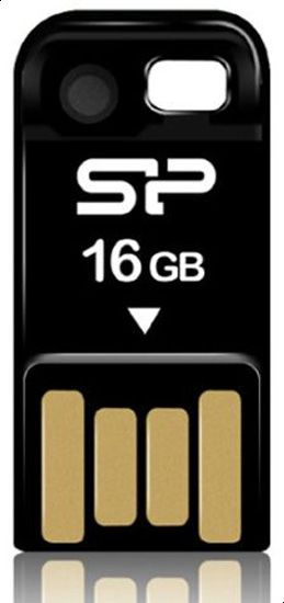 Silicon Power 16 GB Touch T02 USB 2.0 Flash Drive, Black [Touch-T02-16GB]