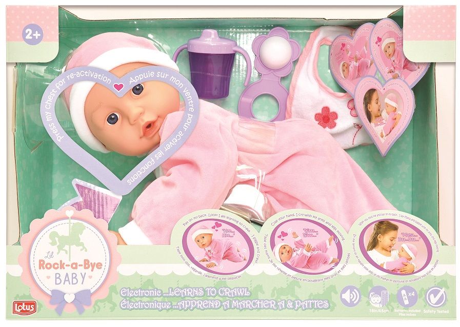 Lotes Doll 18,45Cm Electronic Soft- Bodied Crawling Baby Doll