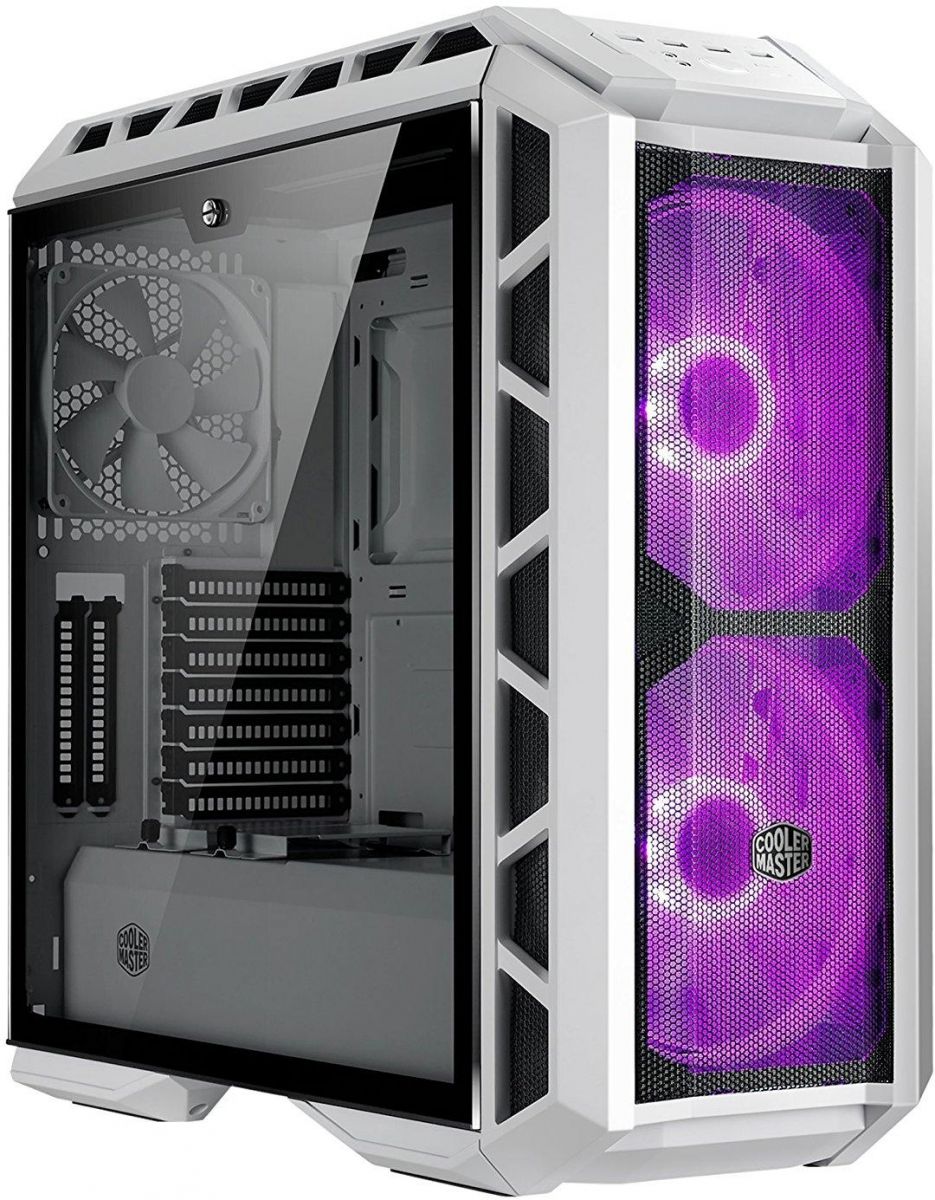Cooler Master MasterCase H500P Mesh White ATX Mid-Tower Case with 2 x 200mm RGB Fans Tempered Glass Side Panel Cases