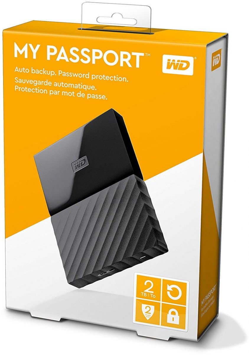 WD 2TB My Passport  Portable External Hard Drive USB 3.0 - Black, WDBYFT0020BBK