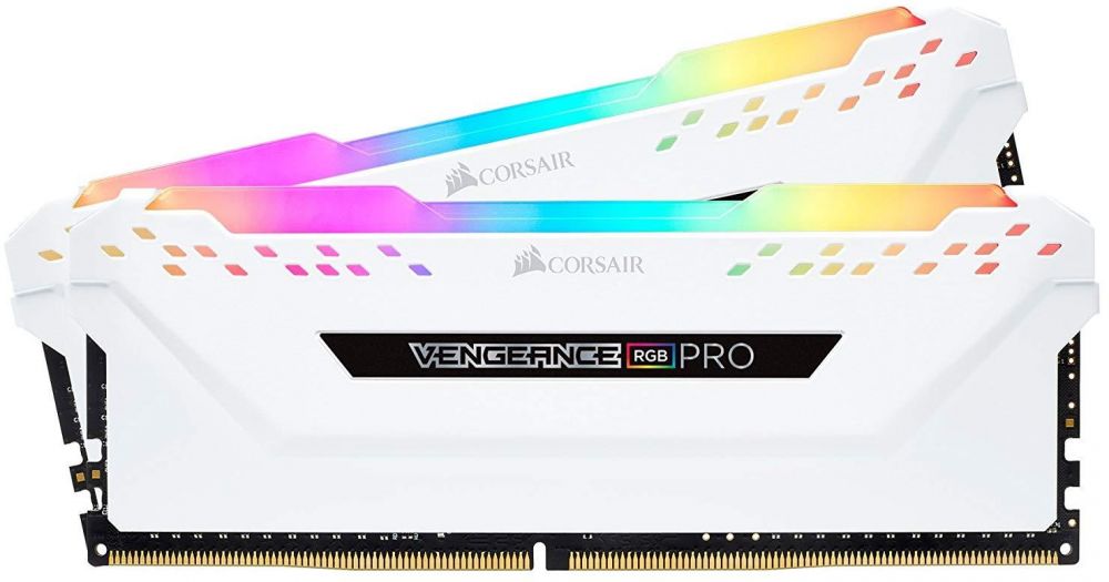 Corsair CMW32GX4M2C3200C16W Vengeance RGB PRO 32GB (2x16GB) DDR4 3200 (PC4-25600) C16 Desktop Memory White