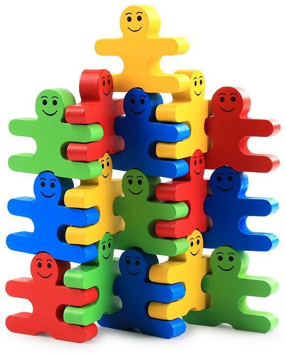 New creative wooden cartoon balance villain blocks - children's puzzle wooden building kindergarten early education toys