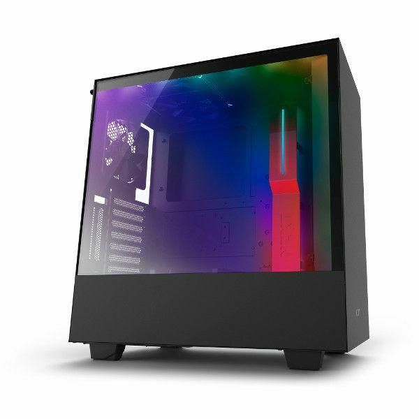 NZXT H510i - NZXT CA-H510i-BR - Compact ATX Mid-Tower PC Gaming Case - Front I/O USB Type-C Port - Vertical GPU Mount - Tempered Glass Side Panel - Integrated RGB Lighting - Black/RED