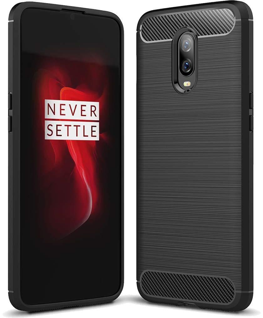 OnePlus 6T case, Sucnakp TPU Shock absorption Technology Raised Protective Case Cover for OnePlus 6T Smartphone (Black)