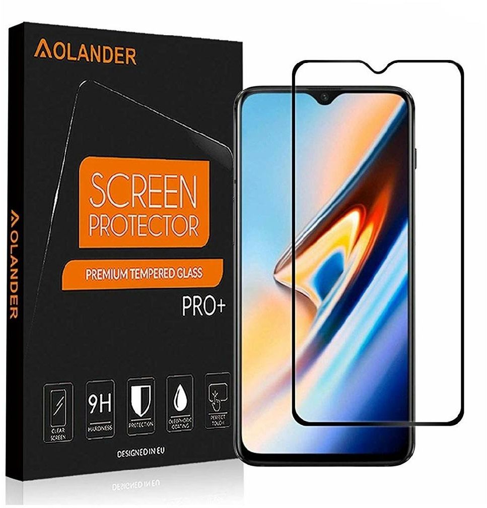 Oneplus 6T, Screen Protector [Full Coverage Tempered Glass][Smooth Edge][Anti-Fingerprint] 2 packs