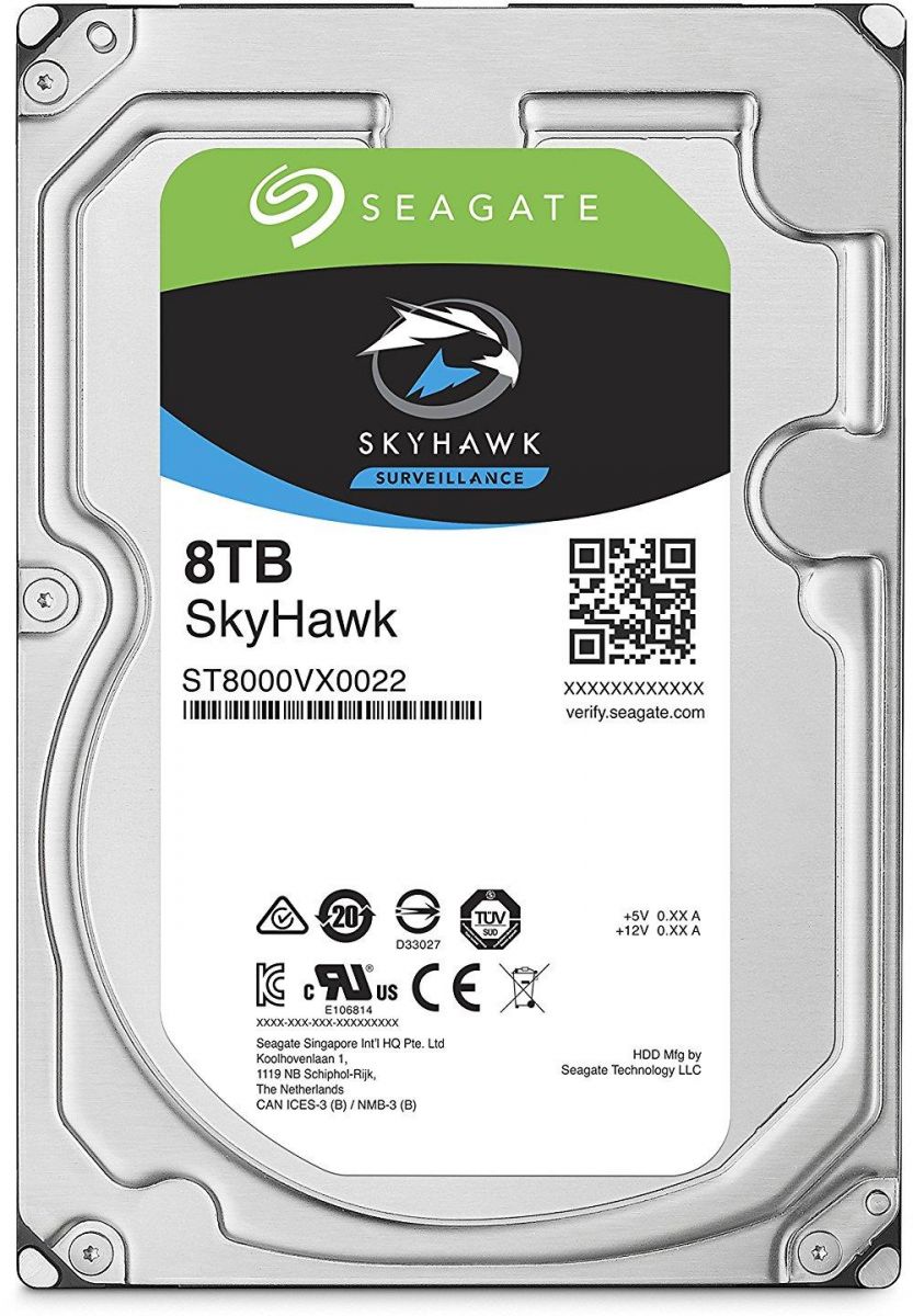 Seagate 8TB SkyHawk Surveillance Hard Drive - SATA 6GB/s 256MB Cache 3.5-Inch Internal Drive - ST8000VX0022
